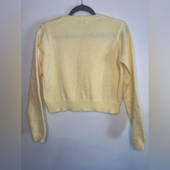 Pretty Garbage EUC light yellow knit cropped cardigan Size small - Picture 3 of 5